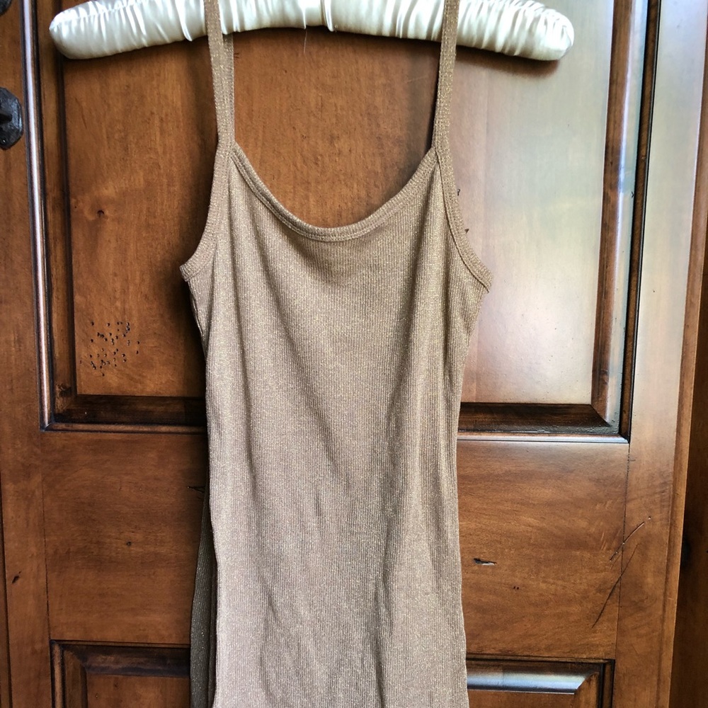 Shimmery gold layering tank top from BKE